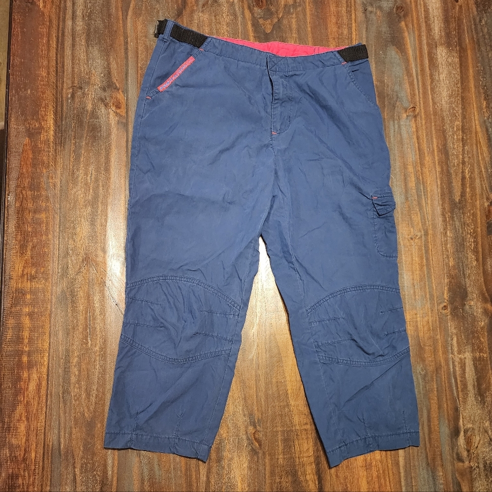 Retro 90's Fox Brand Blue and Red Crop Pants